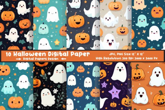 Download Halloween Pattern Digital Paper Pack - Premium Resources