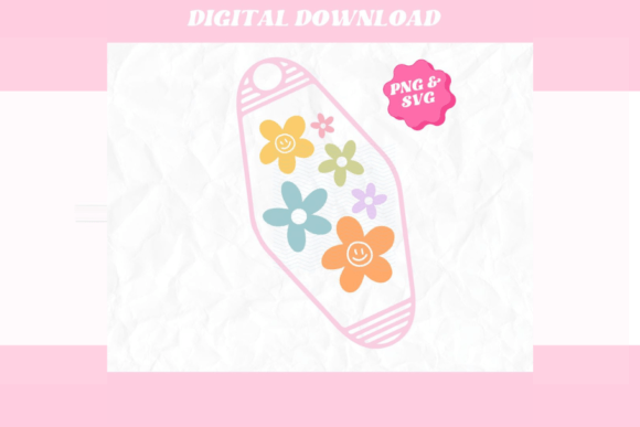 Download Retro Flower Motel Keychain PNG SVG - Flower Collection