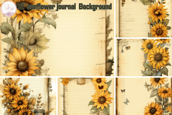 Download Sunflower Vintage Journal Background - Flower Collection