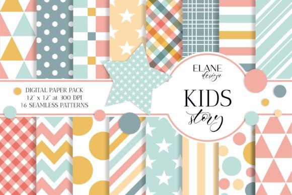 Download Kids Digital Paper, Nursery Designs - Kids digital paper Collection