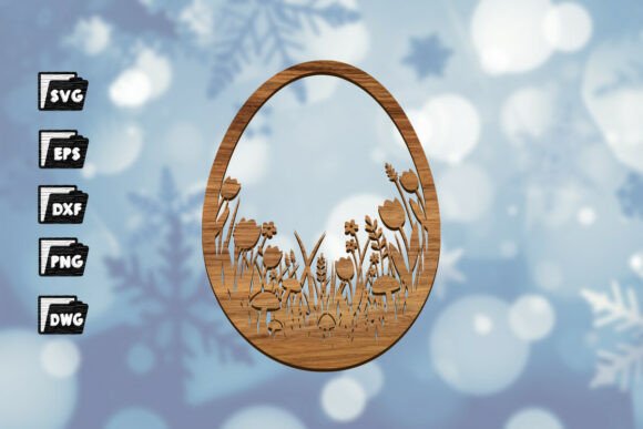 Download Wildflower Easter Egg Laser Cut File - Flower Collection