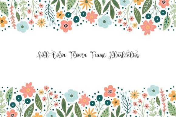 Download Cute Retro Flower Frame Illustration - Flower Collection