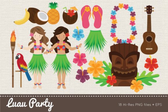 Download Hawaii Luau Party Clipart Vector - Luau Collection