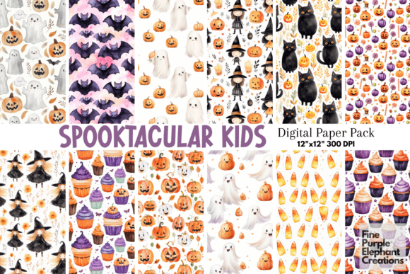 Download Kids Halloween Digital Paper - Premium Resources